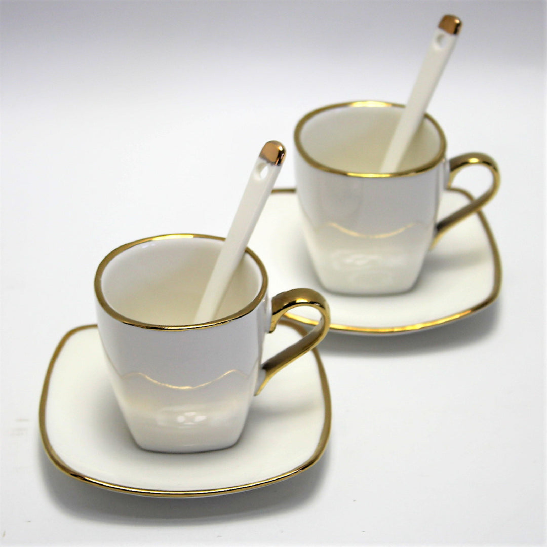 Queen Isabell W23GD06-06464 Porseleinen espressokopjesset met borden