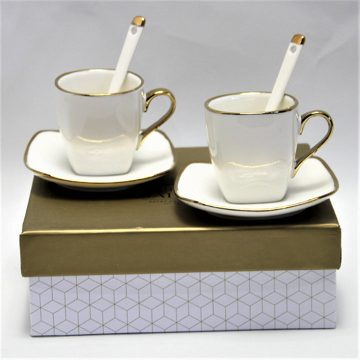 Queen Isabell W23GD06-06464 Porseleinen espressokopjesset met borden