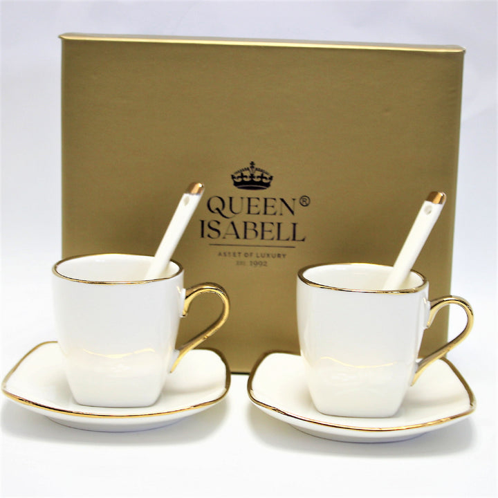 Queen Isabell W23GD06-06464 Porseleinen espressokopjesset met borden