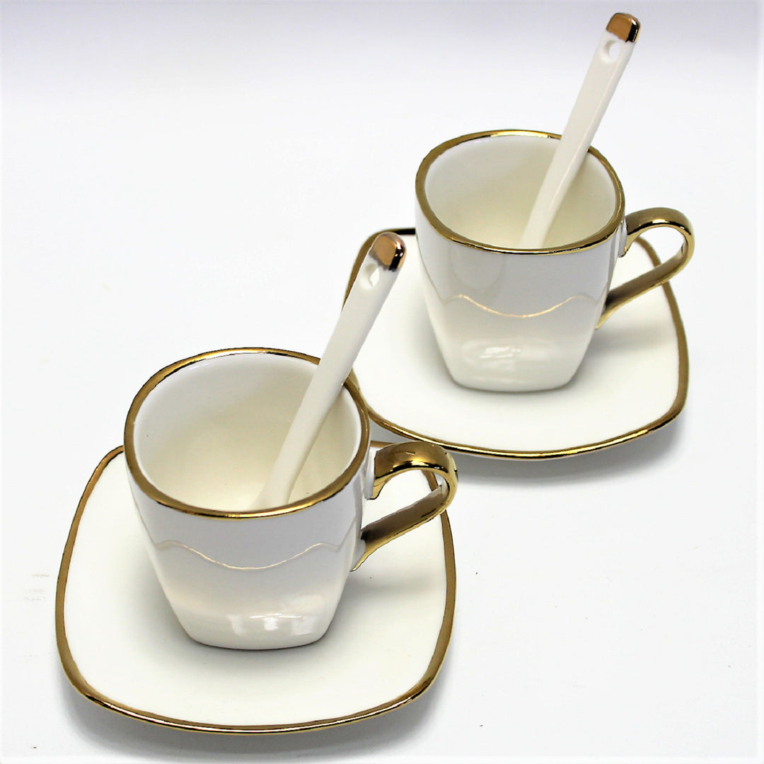 Queen Isabell W23GD06-06464 Porseleinen espressokopjesset met borden