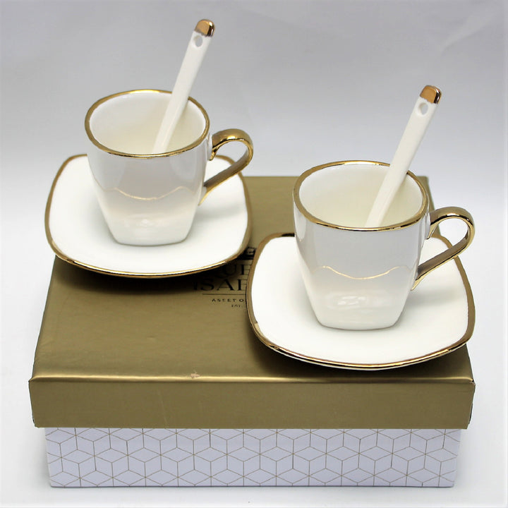 Queen Isabell W23GD06-06464 Porseleinen espressokopjesset met borden