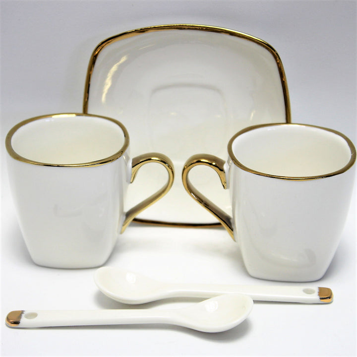 Queen Isabell W23GD06-06464 Porseleinen espressokopjesset met borden