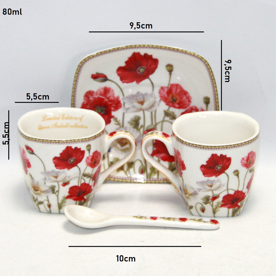 Queen Isabell porseleinen espressokopjesset met borden W9PWH06-09596