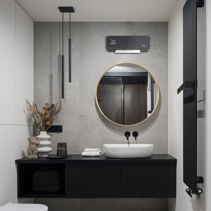 Concept keramische heater, wandmontage, LED-display, timer, grijs, QH4100