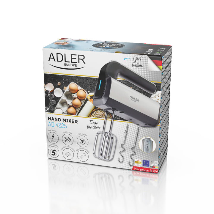 Adler AD 4225 Handmixer 5 snelheden 800W Turbofunctie