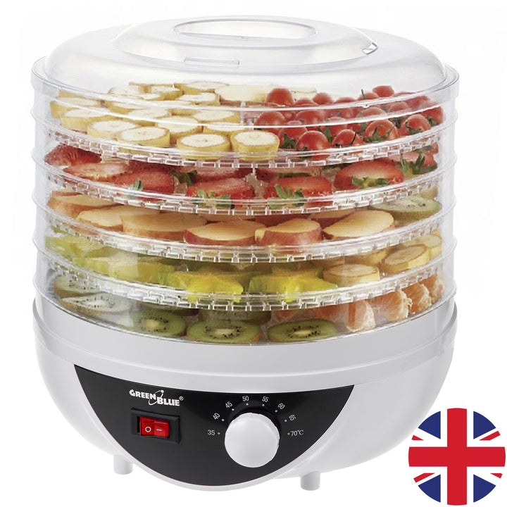 Séchoir GreenBlue pour champignons, légumes et fruits, puissance 250W - très silencieux, prise GB195 UK
