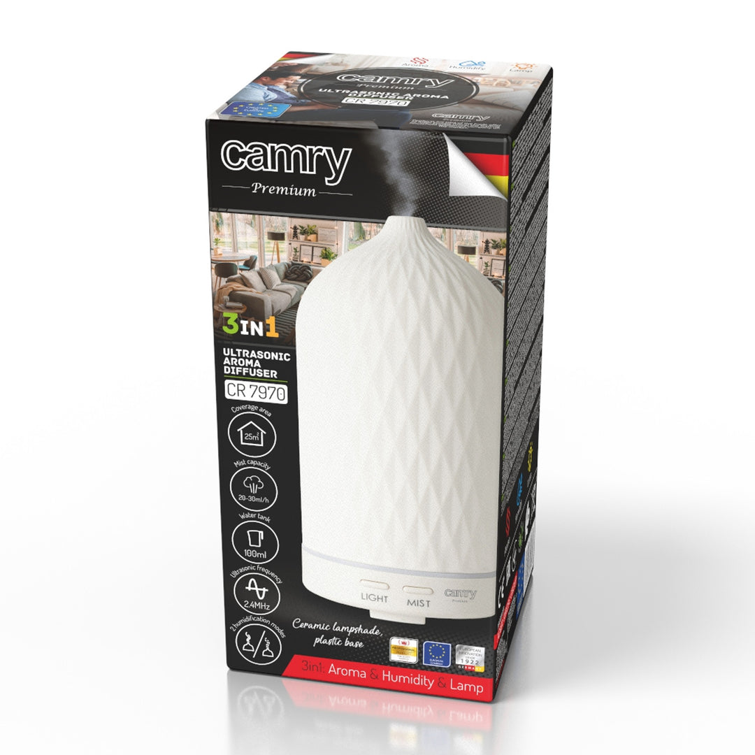 Camry CR 7970 Diffuseur de parfum, ultrasonique, céramique, 100 ml, lampe d'ambiance
