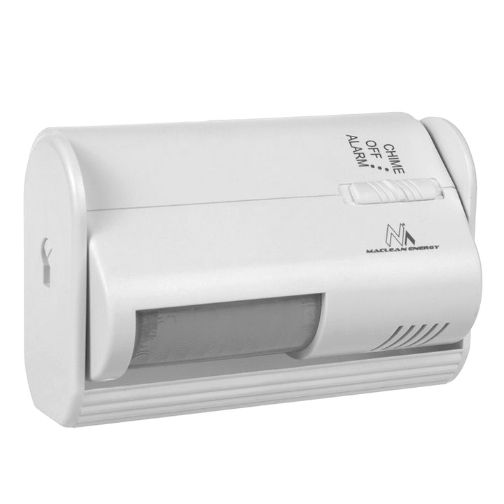 Maclean draadloos toegangssignaleringsapparaat, PIR-sensor, bereik van 8 m, gevoed door 9V DC-batterij, volume boven 70 dB, MCE311 W