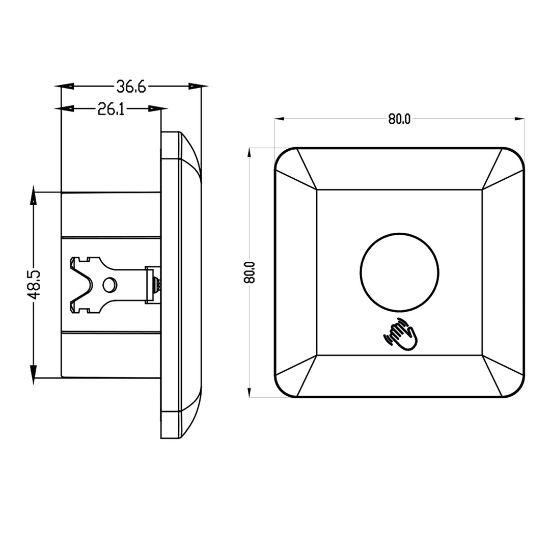 Maclean PIR-sensor met kort bereik, bereik 5-6 cm, inbouwbehuizing, max. belasting 1200W, MCE313W