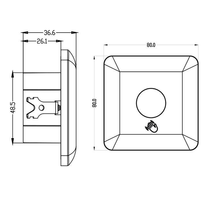 Maclean PIR-sensor met kort bereik, bereik 5-6 cm, inbouwbehuizing, max. belasting 1200W, MCE313W