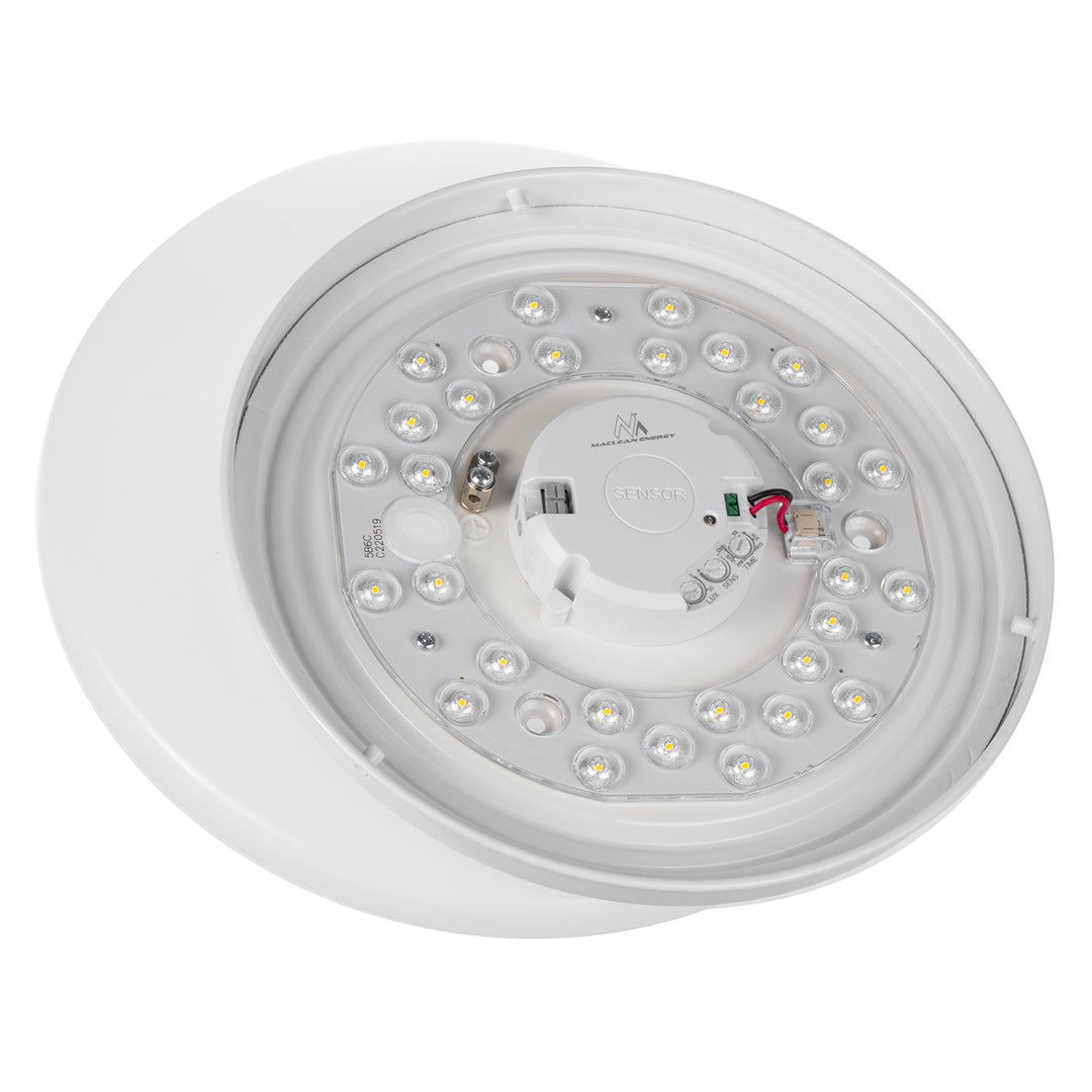 LED-detectorlamp voor Maclean-plafond, microgolfdetector 5,8GHz, 4000K, 12W, 950lm, IP44, MCE347