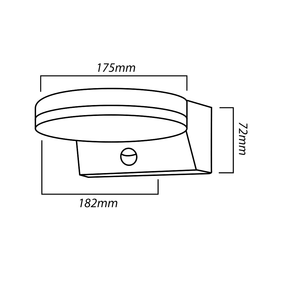 Lampe LED à détecteur de mouvement Maclean, détecteur de mouvement PIR, noir, 15W, IP65, 1560lm, blanc neutre (4000K) MCE344 B