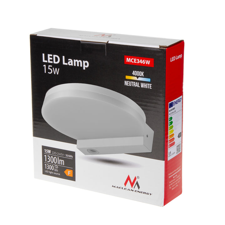 Maclean LED-lamp, wit, 15W, IP65, 1300lm, neutraal wit (4000K) MCE346 W