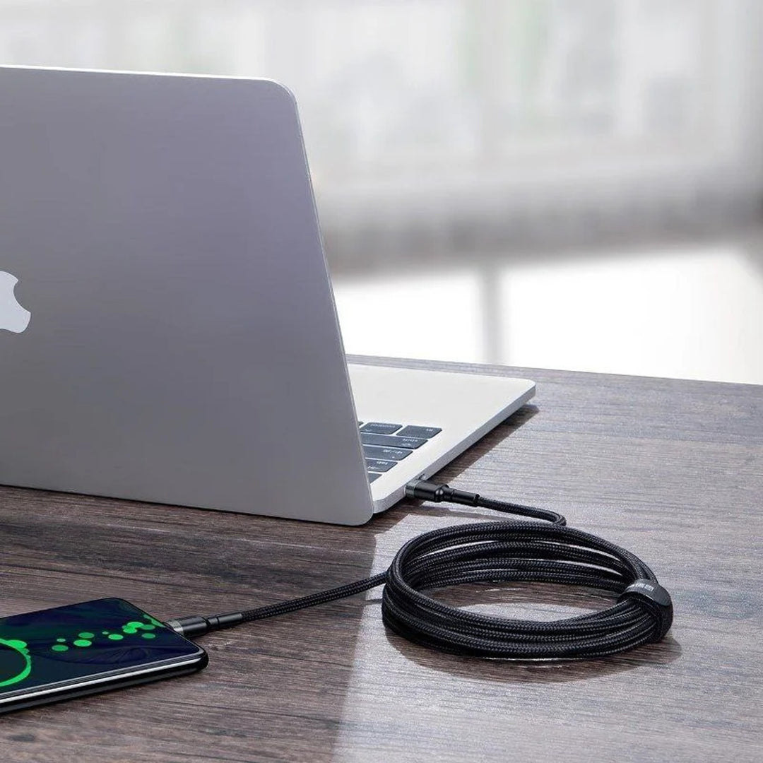 Câble USB-C PD 2.0 200cm Baseus Cafule CATKLF-ALG1 Quick Charge 3.0 5A avec support de charge rapide 100W