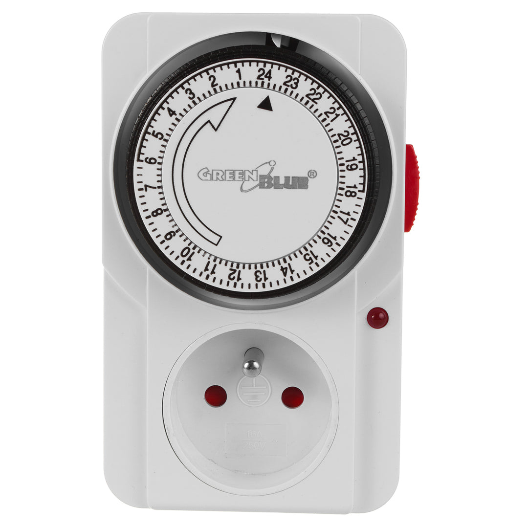 GreenBlue mechanische timer, 48 programma's, max. belasting 16A, IP20, GB360 E