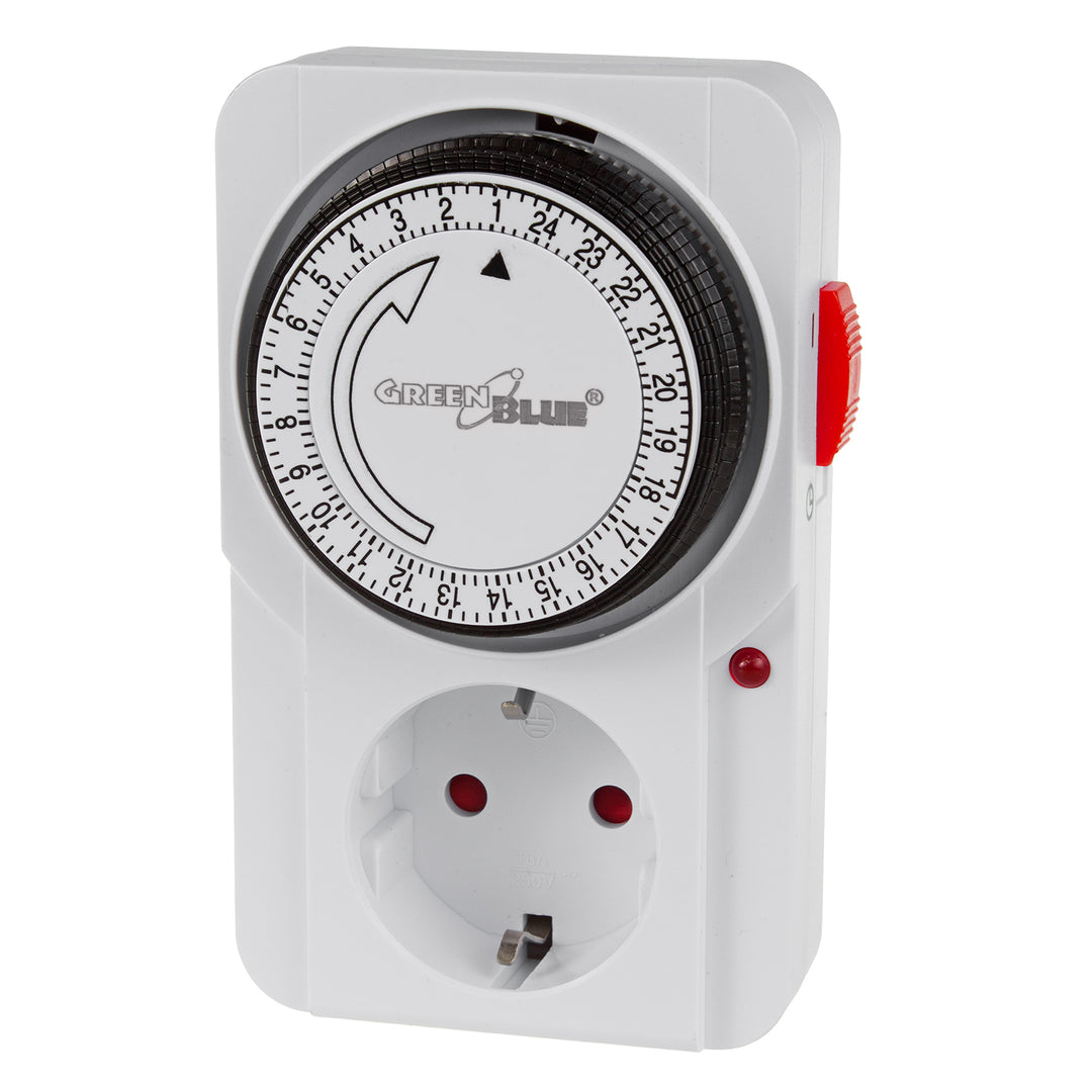 GreenBlue mechanische timer, 48 programma's, max. belasting 16A, IP20, GB360 F