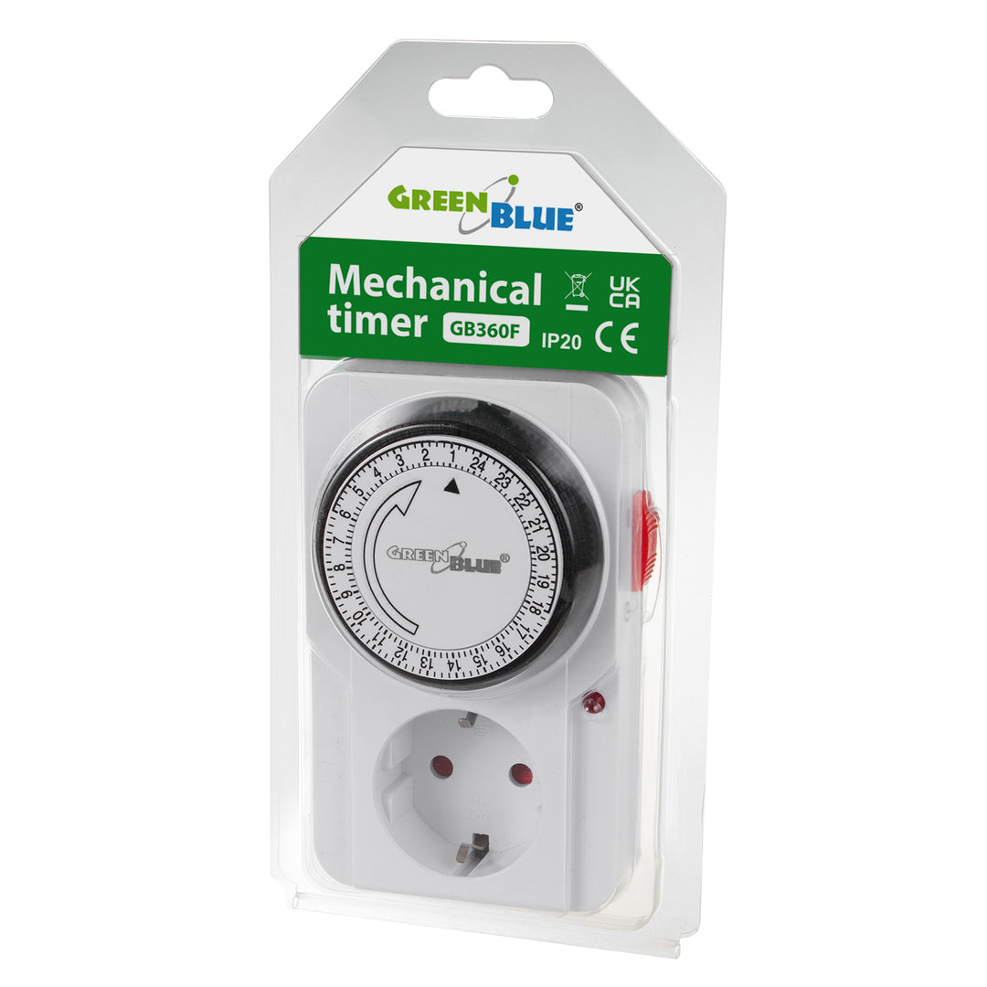 GreenBlue mechanische timer, 48 programma's, max. belasting 16A, IP20, GB360 F