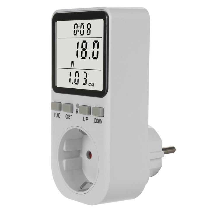 Compteur d'énergie GreenBlue, wattmètre, type F, 220-240V AC, 50Hz, charge max. 16A, IP20, batterie intégrée, GB364 F