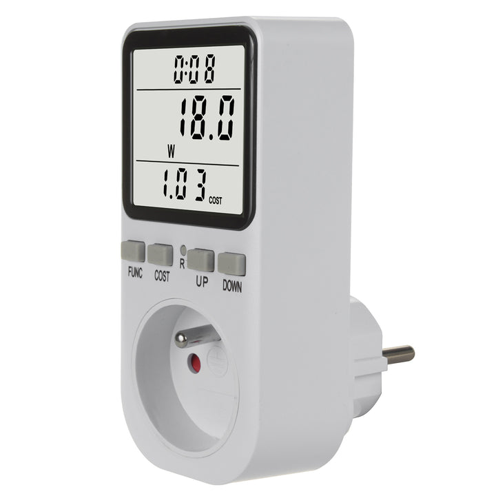 GreenBlue energiemeter, wattmeter, type E, 220-240V AC, 50Hz, max. belasting 16A, IP20, ingebouwde batterij, GB364 E