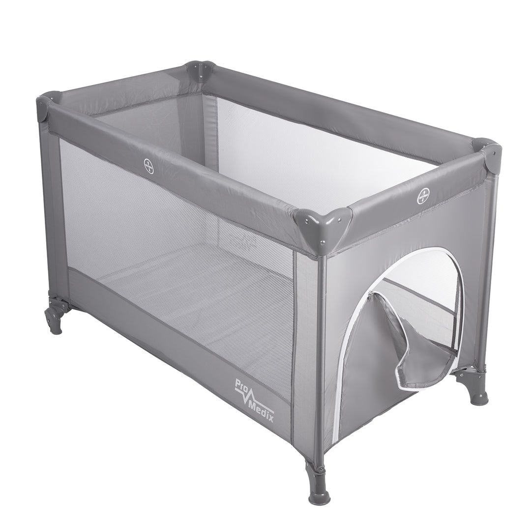 Lit de voyage Promedix, 125x65x74cm, gris, roulettes, housse de protection, PR-803 G + Korbell 26L poubelle à couches usagées