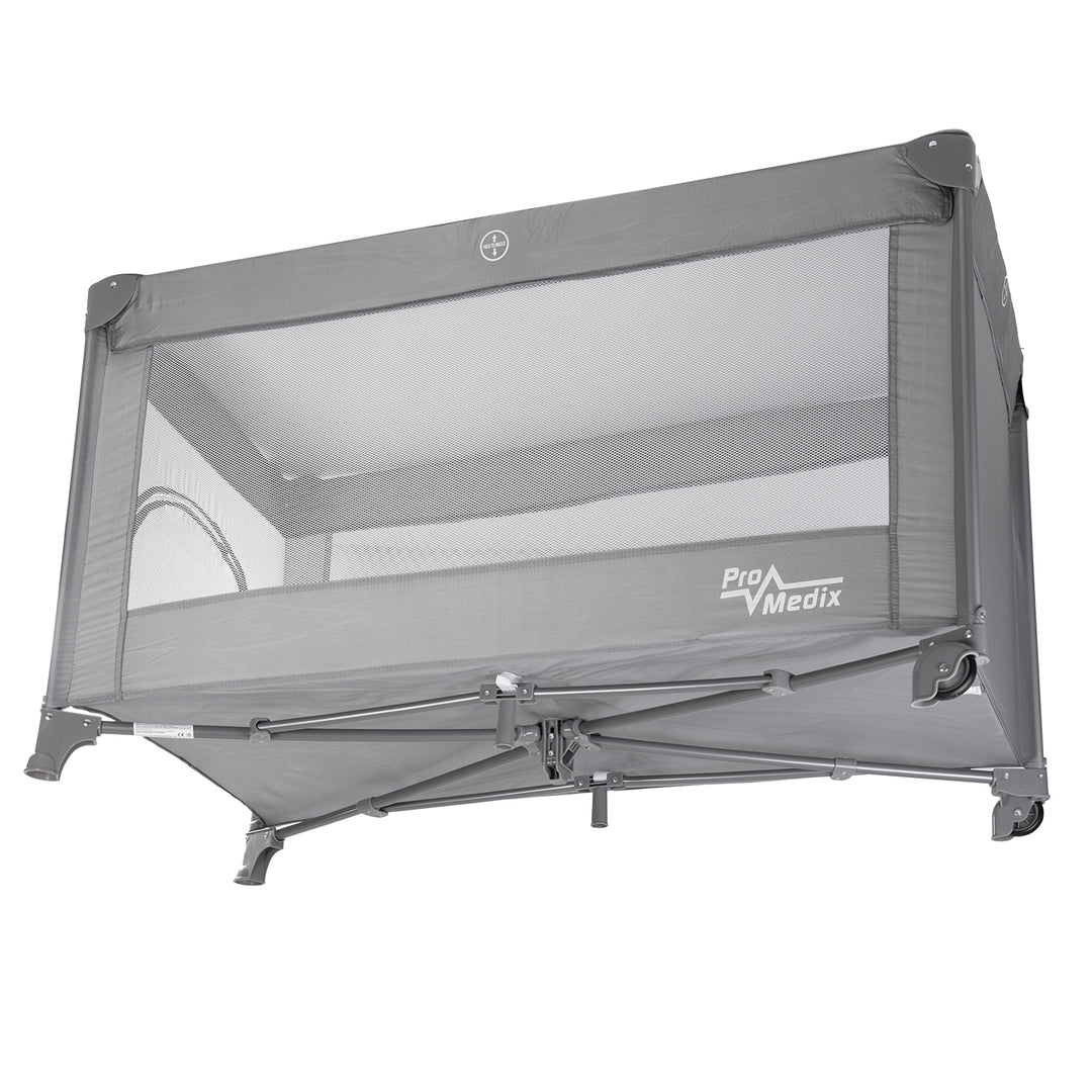 Lit de voyage Promedix, 125x65x74cm, gris, roulettes, housse de protection, PR-803 G + Korbell 26L poubelle à couches usagées