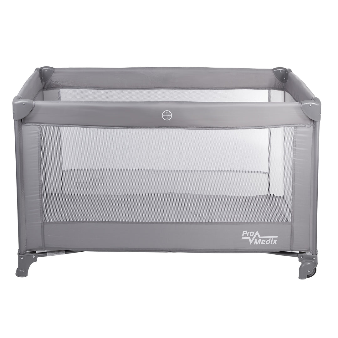 Lit de voyage Promedix, 125x65x74cm, gris, roulettes, housse de protection, PR-803 G + Korbell 9L poubelle à couches usagées