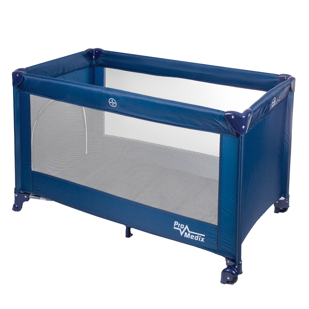 Lit de voyage Promedix, 125x65x74cm, bleu, roulettes, housse de protection, PR-803B + Corbell 16L poubelle à couches usagées