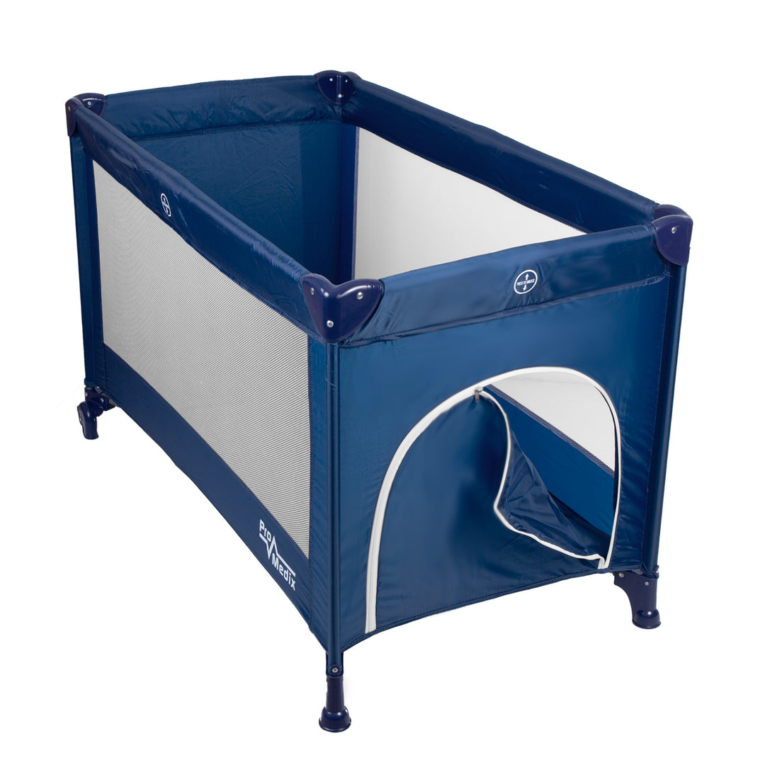 Lit de voyage Promedix, 125x65x74cm, bleu, roulettes, housse de protection, PR-803B + Corbell 16L poubelle à couches usagées