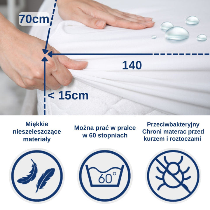 Feuille imperméable Snibbs, blanche, 70x140 cm, T-SNI-10024