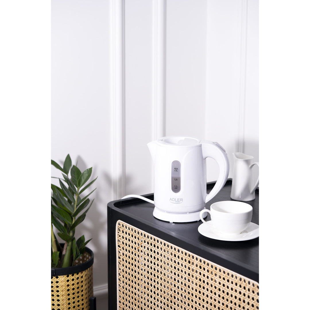 Bouilloire électrique sans fil Adler, capacité 0,8 L, puissance 850 W, AD1371