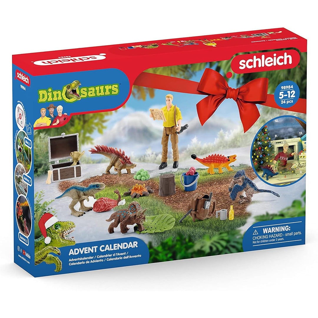 Calendrier de l'Avent Schleich 2024 Dinosaures Noël 24 fenêtres Cadeau Enfants Jouet Poney