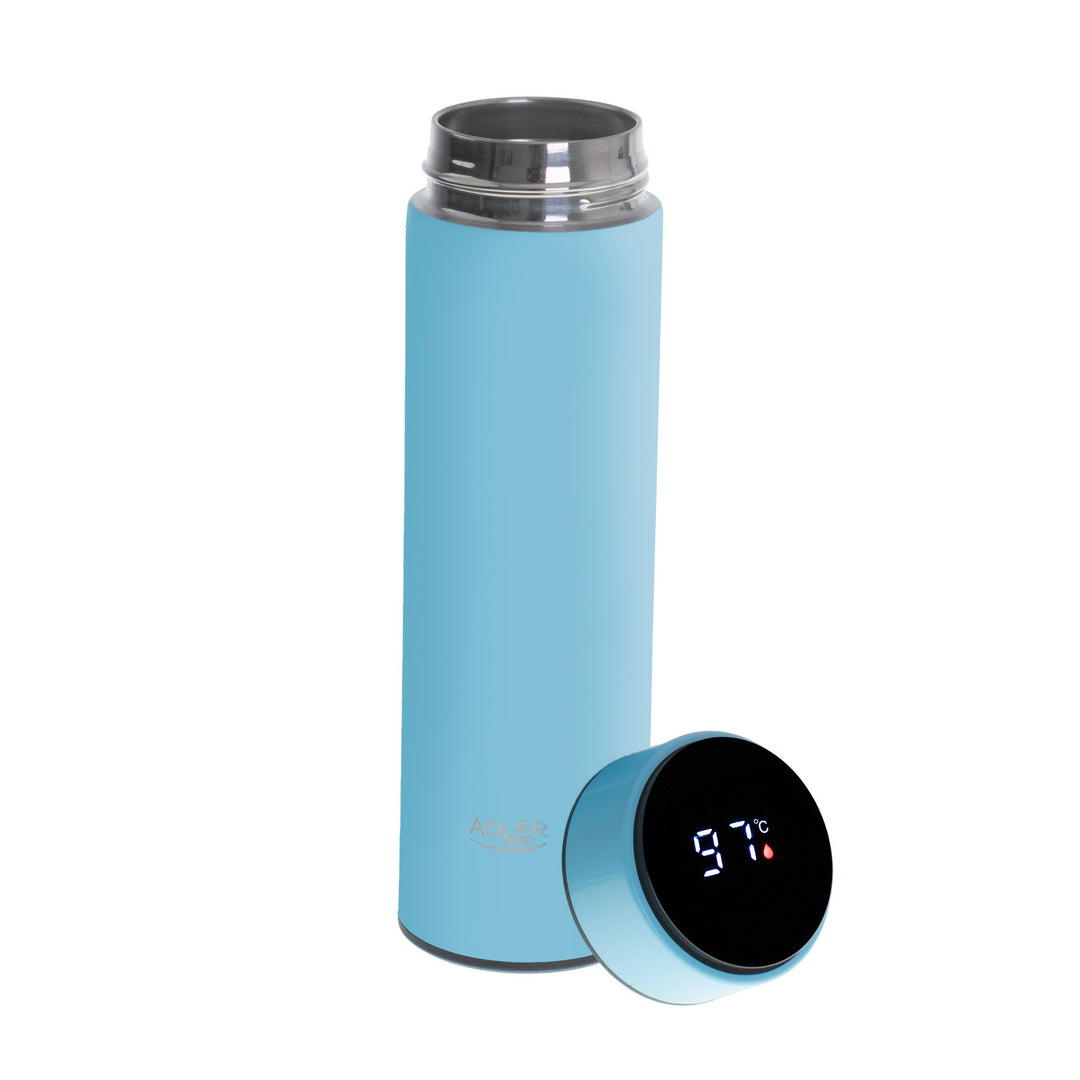 Thermos Adler, écran tactile LED, capacité 473 ml, couleur bleue, AD 4506