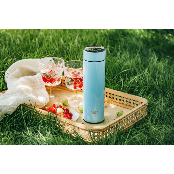 Thermos Adler, écran tactile LED, capacité 473 ml, couleur bleue, AD 4506