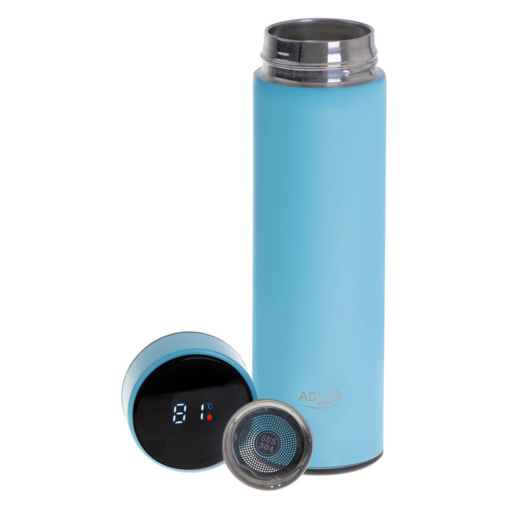 Thermos Adler, écran tactile LED, capacité 473 ml, couleur bleue, AD 4506