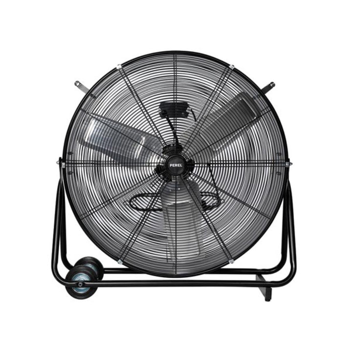 Perel CFAN0475 Grote vloerventilator 75 cm zwart metaal in hoogte verstelbaar