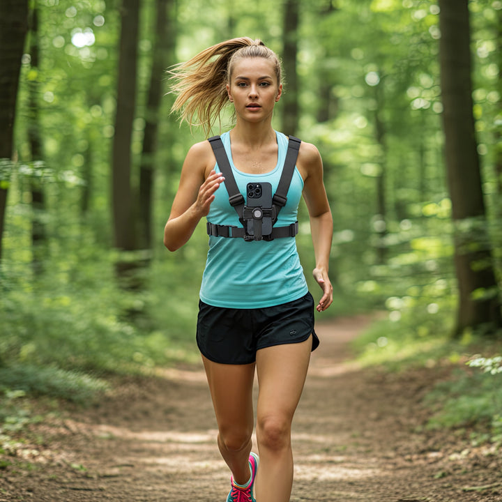 Harnais de téléphone Maclean Sports, universel, pour téléphones, appareils photo, GoPro et autres caméras, avec support pivotant, MC-294.