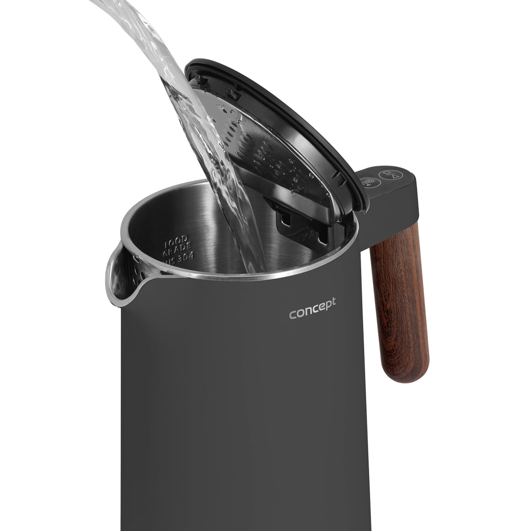 Concept Norwood RK3305 Bouilloire en acier inoxydable Contrôle de la température Maintien au chaud 1.5L 1850-2200W Gris foncé