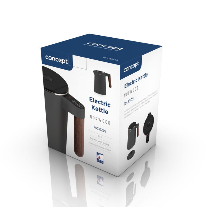 Concept Norwood RK3305 Bouilloire en acier inoxydable Contrôle de la température Maintien au chaud 1.5L 1850-2200W Gris foncé