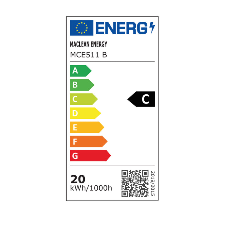 Maclean Zwarte LED-lamp 20W IP65 2750lm neutraal wit 4000K MCE511 B