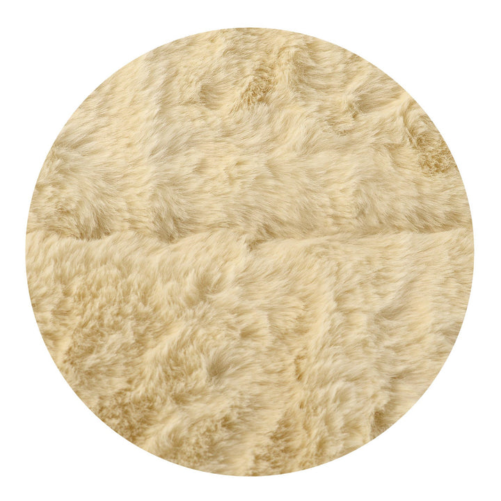 Fluffi Tapis en peluche, imitation fourrure de lapin, antidérapant, 120x160 cm, beige, DYWRAB120/160BEZ