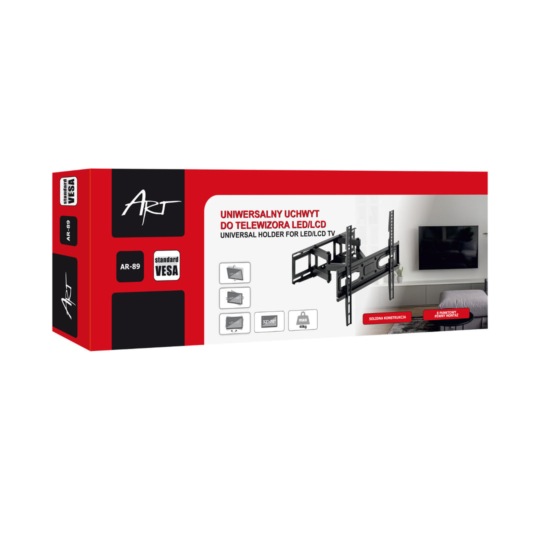 ART Support TV, 32-70'', 40kg, noir, VESA 400x400, AR-89