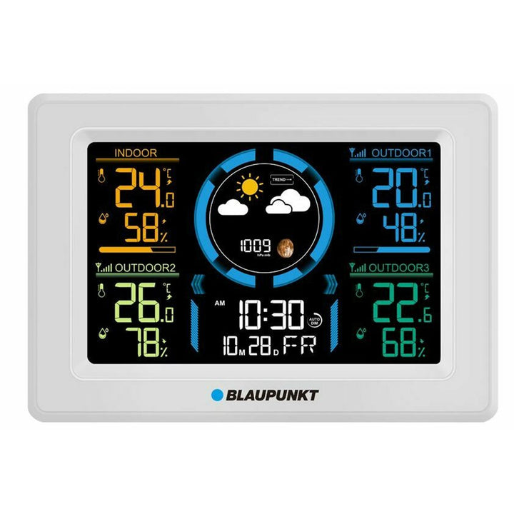 Station météo Blaupunkt, hygromètre, pression, prévisions, 3 capteurs, WS40WH