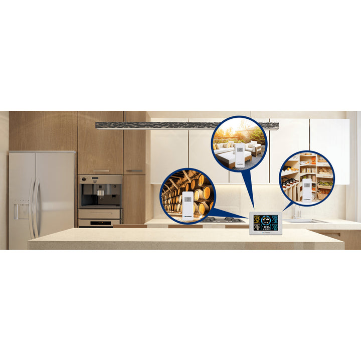 Station météo Blaupunkt, hygromètre, pression, prévisions, 3 capteurs, WS40WH