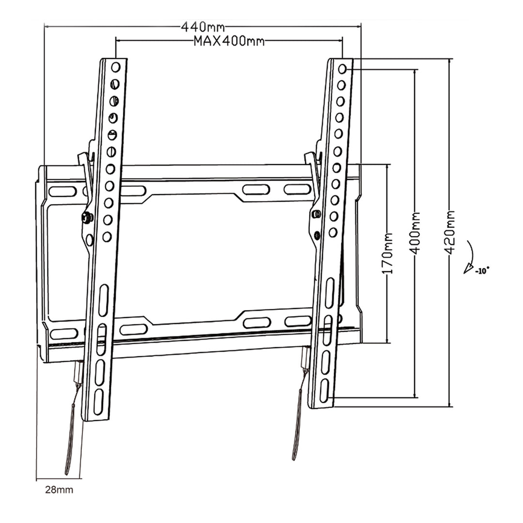 Maclean MC-412 TV-beugel max VESA 400x400 32-70" 45kg kantelverstelling +0°~-10°