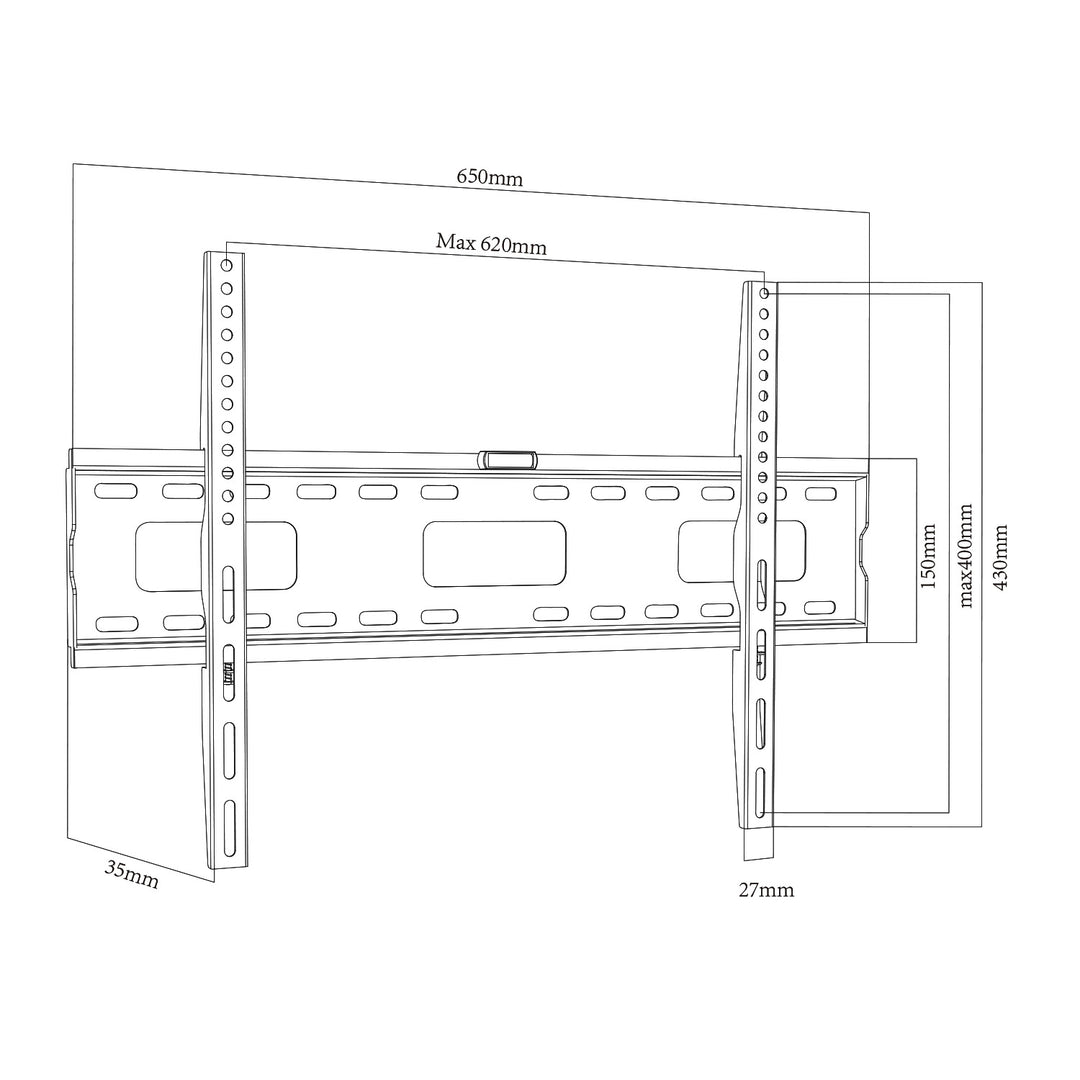 Maclean MC-419 Muurbeugel voor 32-100'' televisies 80kg max VESA 600x400