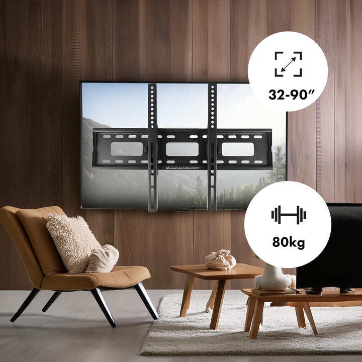 Maclean MC-421 TV-muurbeugel max VESA 600x400, 32-90" 80kg kantelverstelling +15°~-15°
