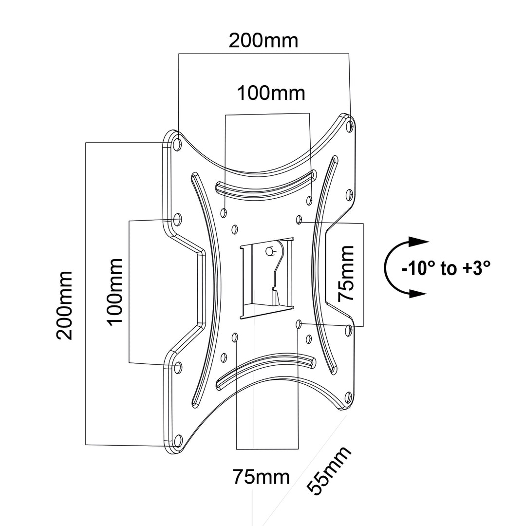 Maclean MC-414 Support pour TV ou moniteur max. VESA 200x200 23-43" 30kg noir