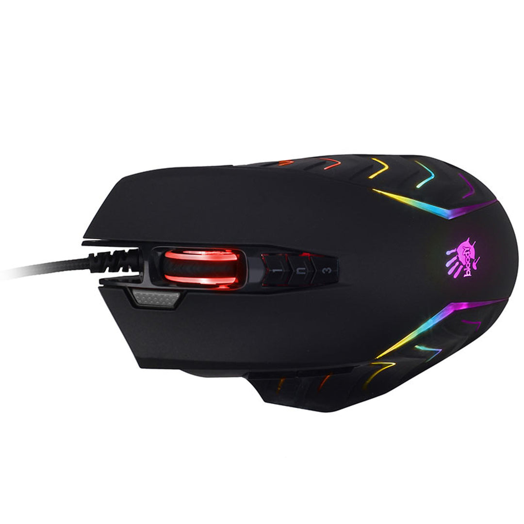 Souris de jeu A4TECH, USB, 8000 DPI, patins métalliques, J95 RGB Pixart (Activé)