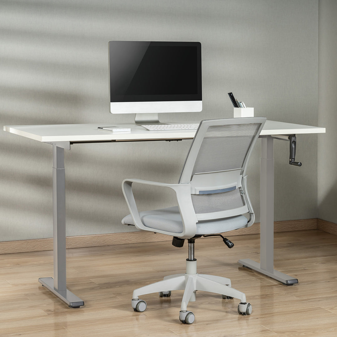 Bureau Maclean, réglage manuel de la hauteur, sans plateau, pour debout et assis, max 60kg, hauteur max 120cm, MC-790NG