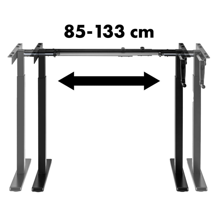 Bureau Maclean, réglage manuel de la hauteur, sans plateau, pour debout et assis, max 60kg, hauteur max 120cm, MC-790NB